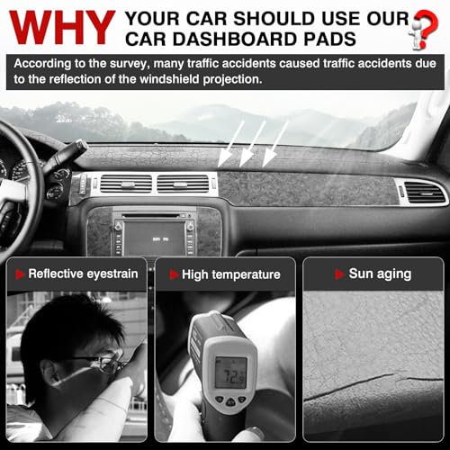 Autorder Dashboard Cover Mat for 2007-2014 Chevrolet Tahoe Suburban/GMC Yukon XL&2007-2013 Chevy Avalanche Silverado 1500 2500 3500 LTZ/GMC Sierra SLT Denali Accessories Upgrade Velvet Dash Cover - size: 07-13 Silverado 1 Glove Box(B)