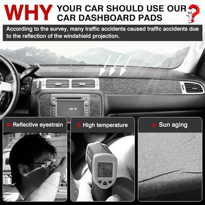 Autorder Dashboard Cover Mat for 2007-2014 Chevrolet Tahoe Suburban/GMC Yukon XL&2007-2013 Chevy Avalanche Silverado 1500 2500 3500 LTZ/GMC Sierra SLT Denali Accessories Upgrade Velvet Dash Cover - size: 07-13 Silverado 1 Glove Box(B)