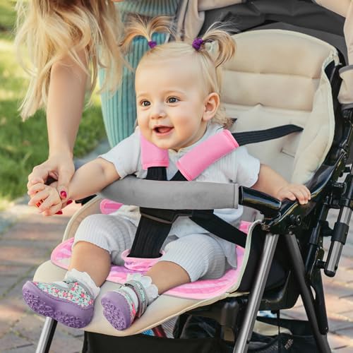 COOLBEBE Piddle Pads Car Seat Protector for Potty Training, 2 Pack Dry Waterproof Car Seat Liner Toilet Training & Strap Covers for Baby Toddler Kid, Car Seat Pad Cover for Strollers, Carseat (Pink)