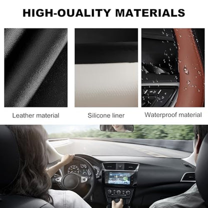 Leather Steering Wheel Cover, 15 Inch Soft Breathable Car Wheel Cover with Anti-Slip Lining, Universal Comfortable Steering Wheel Protector for Most Cars Trucks SUVs (Coffee) - color: Coffee