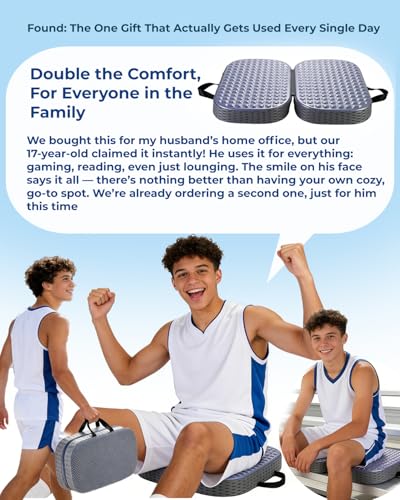 Premium Gel & Memory Foam Seat Cushion, Extra Large Cooling Portable Chair Pad for Long Sitting, Seat Cushion for Office Desk Chair, Car, Wheelchair, Airplane, Outdoor & Long Trips