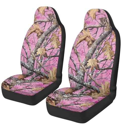 Camo Hunting Forest Car Front Seat Covers Breathable Car Seat Cover Stretch Polyester Fabric Cover Non Slip Fashion Auto Interior Universal for Cars SUV - color: Camouflage Hunting Forest