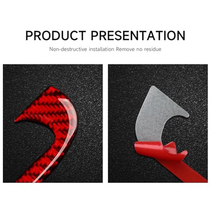 A Pillar Air Vent Decals for 2011-2020 Dodge Durango / 2011-2021 Jeep Grand Cherokee WK2 Accessories Carbon Fiber Interior Stickers, Red - color: A Pillar Air Vent