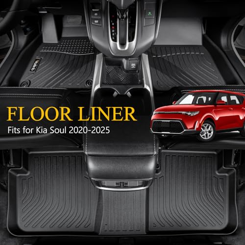 Wailtnb-for Kia Soul 2020-2025 2026 (Not EV) Floor Mat Cargo Liner All Weather Floor Liner Car Mat for Kia Soul Custom Fit Automotive Full Set Accessories 2025 - style: 15|For Soul|2020-2026|Set
