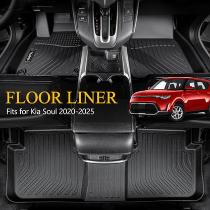 Wailtnb-for Kia Soul 2020-2025 2026 (Not EV) Floor Mat Cargo Liner All Weather Floor Liner Car Mat for Kia Soul Custom Fit Automotive Full Set Accessories 2025 - style: 15|For Soul|2020-2026|Set