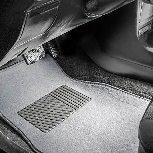 FH Group F14403GRAY Gray Carpet Floor Mat with Heel Pad (Deluxe)