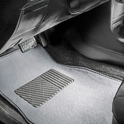 FH Group F14403GRAY Gray Carpet Floor Mat with Heel Pad (Deluxe)