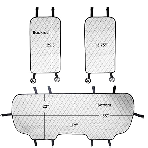 FH Group Car Seat Cushion Neosupreme Automotive Seat Cushions - Universal Fit, Rear Car Seat Cushion, Car Seat Cushions with Non-Slip Silicone Backing for SUV, Sedan, Van Rear Set White - color: White, style: Rear Bench