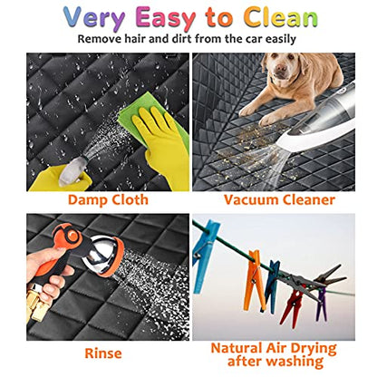 URPOWER 6-in-1 Dog Car Seat Cover for Back Seat, Waterproof Dog Car Hammock with Mesh Window, Non-Slip Pet Backseat Protector for Cars, Trucks and SUVs
