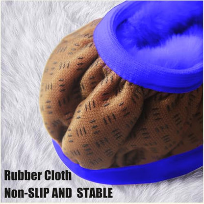 Furry Car Steering Wheel Cover, Heat Absorbing Fluffy Soft Warm Plush Non-Slip, 14 1/2-15 inch, for Women Girls, Blue - color: single cover - blue