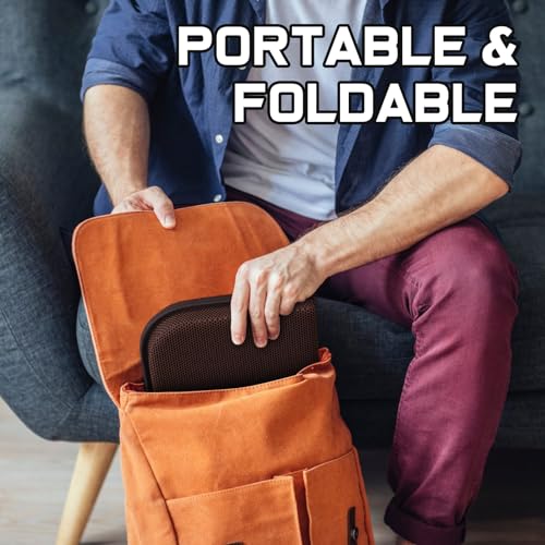 Gel Seat Cushion Portable Massage Travel Cushions, 14.5" x 10.5" Thick Foldable Seat Cushion for Car Office Chair Wheelchair Hip, Coccyx, Sciatica, Pressure Sores Tailbone Pain Relief - size: M-Brown