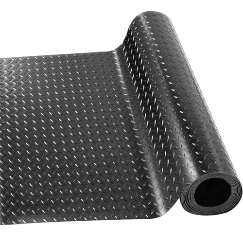 LITA Garage Floor Mat, PVC Flooring Mat Thickened Garage Mats, Heavy Duty Parking Mat Waterproof Nonslip Floor Cover Protector for Car, Trailer, SUV, Basement, Gym (Black) (4 Feet x 4 Feet) - color: Black, size: 4FTx4FT