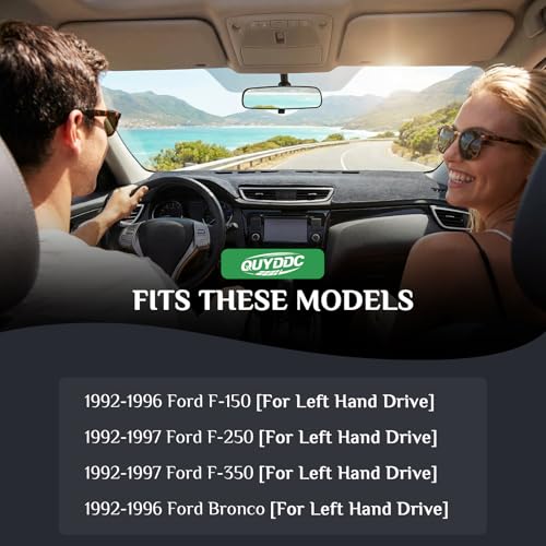 Dash Cover, Anti-Glare, Sun Protection, Dustproof, UV-Proof, Dashboard Covers, Interior Car Accessorie Fit for 1992-1996 Fo-rd Bronco F-150,1992-1997 F-250 F-350, Grey - color: Grey, size: Fit for 1992-1996 Fo-rd F-150