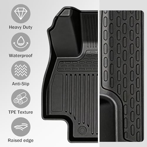 Full Interior Protection Floor Mats for Toyota Grand Highlander 2024-2026(7 Seater Only), 3 Row TPE Liners with Seat Back Covers & Cargo Liner, Fold Flat Waterproof All Weather - size: full set mats for GH