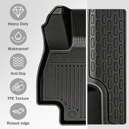 Full Interior Protection Floor Mats for Toyota Grand Highlander 2024-2026(7 Seater Only), 3 Row TPE Liners with Seat Back Covers & Cargo Liner, Fold Flat Waterproof All Weather - size: full set mats for GH