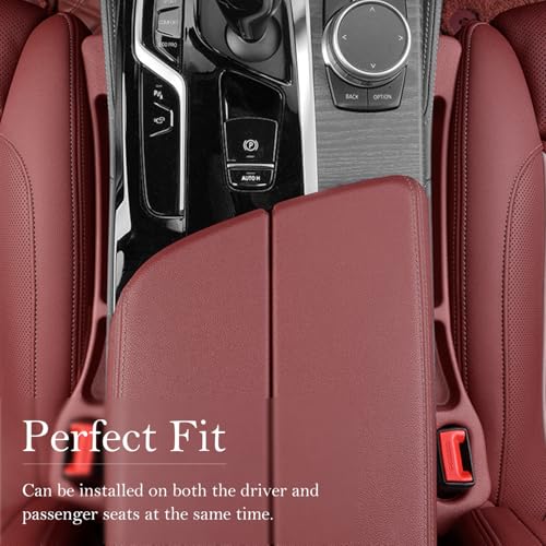 Car Seat Gap Filler 2-Pack, Universal Car Seat Gap Filler Organizer, Seat Gap Plug – Fills Gap Between Seat & Console (Red) - color: Red