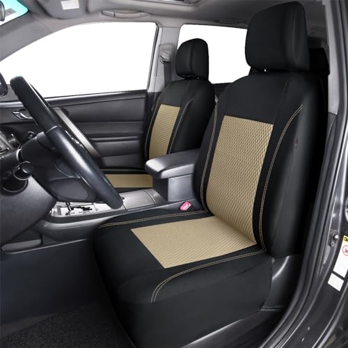 Flying Banner car seat Covers Full Set Velvet Cubic Stamp Massage Breathable Rear Bench Split Black Gray Beige tan 40/60 50/50 60/40 (Full Set - Low Back, Black Beige) - color: Black Beige
