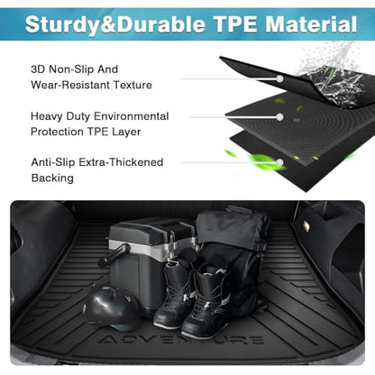 Mixsuper Cargo Liner for Ford Edge 2015-2025, Trunk Mat Backrest Mat for Ford Edge Accessories Cargo Mat Rear Trunk Liner Black - size: 15-25 |Edge| Cargo & Backrest Mat