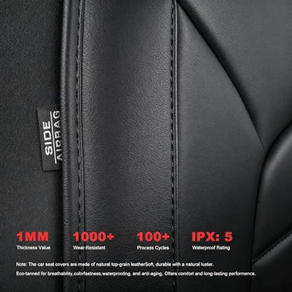 TTX LIGHTING Custom Fit Seat Covers for Honda CRV 2023 2024 2025 2026 All Models Faux Leather Full Set Black - size: 7.CR-V 2023-2026 5 Seat Full Set