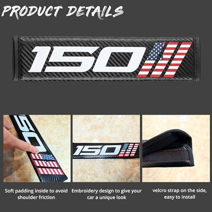 Seat Belt Strap Cover Pad,Compatible with F 150, Interior Car Accessories, for Auto Car Truck Pickup 2025, Carbon Fiber Leather, Shoulder Neck Cushion Protector, 2 PCS
