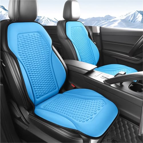 Breathable Cooling Summer Car Seat Cushions Ice Silk Fabric Front Dual-Seat Pads Easy Installation(Red) - color: Red