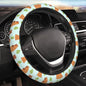 Capybaras and Leaves Steering Wheel Cover for Women Elastic Rubber Steering Wheel Universal 15 Inch Fit for Cars, Auto, SUVs - color: Capybaras And Leaves