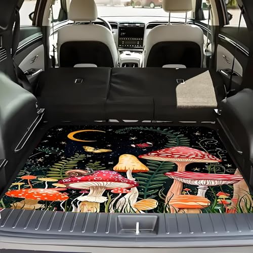 Universal Car Trunk Mat 29" x 39", Colorful Mushrooms All Weather Trunk Protection Cargo Liner, Durable Cargo Mat Rear Trunk Liner, Stylish Vehicle Interior Accessories Suitable for Most Car Models - color: Colorful Mushrooms, size: 29" x 39"