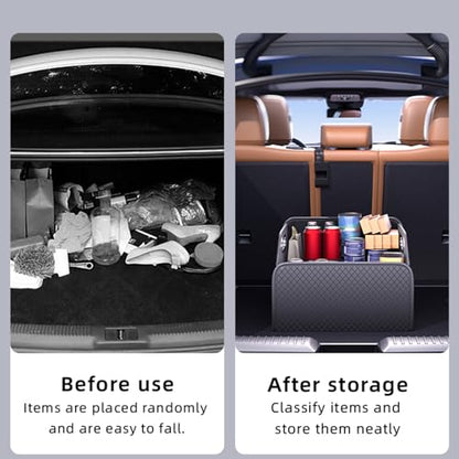 Car Trunk Organizer and Car Storage,Collapsible Multi-Compartment Car Organizers, Waterproof foldable luggage bag with 4 pockets，Suitable for any car