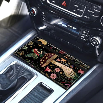 Car Registration and Insurance Holder for Women Men,Automobile License Document Card Holders Vehicle Glove Box Organizer Leather Accessories Driver Essential,Mushroom Moon Flower and Fairy - color: Mushroom Moon Flower and Fairy