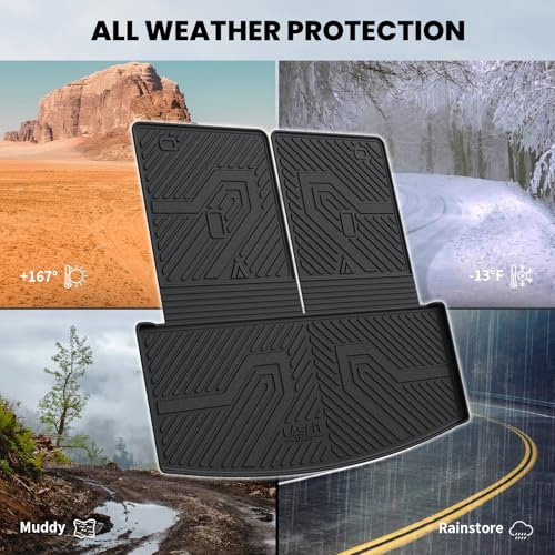 LASFIT Cargo Mat for Ford Explorer 2020-2025 2026 Trunk & Backrest Liner, Custom Fit All Weather Protector Split Design Easy Installation Trunk with Seatback Mat Accessories, 1pc Black