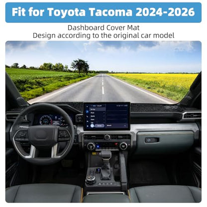 Dash Cover Mat for Toyota Tacoma 2024 2025 2026 Accessories Non-Slip Dashboard Cover Mat Sunshade UV Rays Protector Interior Accessories(Not fit HUD) - size: Compatible with Tacoma 2024-2026