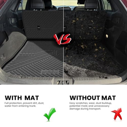 LASFIT Floor Mats & Cargo Liner with Backrest Mat for Chevrolet Chevy Equinox/GMC Terrain 2018-2024 (Not for Equinox EV 2024-2025), All Weather TPE Custom Fit Floor Mats Car Mats Full Set, Black - size: 28)For Chevy Equinox/GMC Terrain 2018-2024