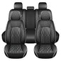Huidasource Automotive Seat Covers, Leather Seat Cover Universal Fit for Most Cars Sedans SUVs Trucks, Airbag Compatible, Cup Holder Access, Easy Install, Wipes Clean, Wear-Resistant, Black&White - color: A-Black&White, size: 5pcs Full Set
