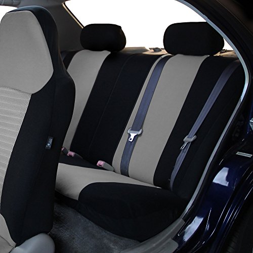 FH Group Full Set Cloth Car Seat Covers - Universal Fit,1-Piece Front Seat Covers, Airbag Compatible, Split Bench Rear Seat Cover, Washable Seat Cover for SUV Hunting