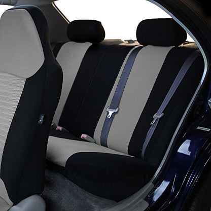 FH Group Full Set Cloth Car Seat Covers - Universal Fit,1-Piece Front Seat Covers, Airbag Compatible, Split Bench Rear Seat Cover, Washable Seat Cover for SUV Hunting