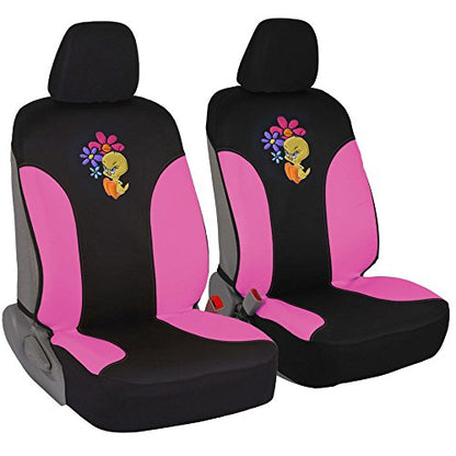 Warner Brothers Looney Tunes Sassy Tweety Bird Sideless Front Car Seat Covers - Easy to Install Durable Neoprene 3-Layer Waterproof Car Seat Cover - Airbag Compatible Universal Fit Car Accessories - size: 2 Front, style: Tweety Bird