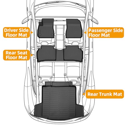 Floor Mats for Chevy Malibu 2016-2025, Custom Fit Chevrolet Malibu LS, RS, LT, Premier, 2023 Malibu Floor Mats, TPE Duty Anti-Slip 1st & 2nd Row & Cargo Liner,Cargo NOT for Hybrid 2017-2024 or Limited - style: 5)2016-2025|Malibu|Floor&Cargo Mats