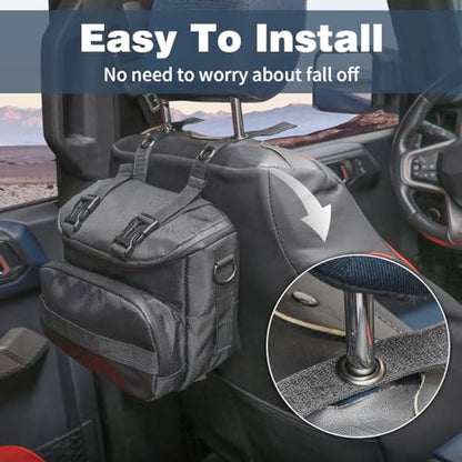 Multifunctional Headrest Organizer Storage Bag Compatible With For Ford Bronco Jeep Wrangler YJ TJ LJ JK JL Gladiator JT UTV ATV Motorcycle Pole Bags Storage Pouch Organizer Tools Bag