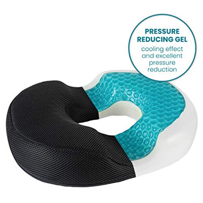 Gel Donut Pillow| Lifting Cushion | Donut Cushion for Tailbone Hemorrhoid Cushion Coccyx Sciatica Pregnancy Cushion, Black - color: Black Mesh