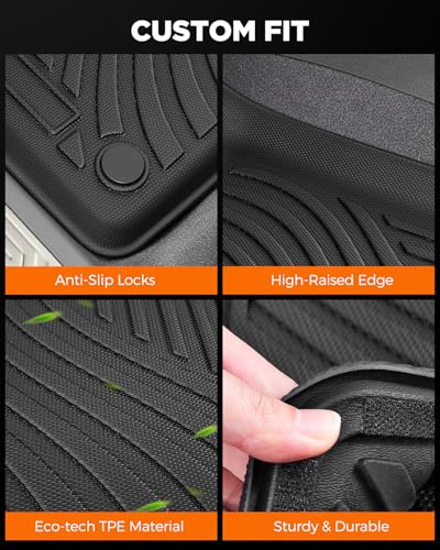 Full Set of Floor Mats for Volkswagen Atlas 2018-2025 2026(7 Seats, Not for Cross Sport), Cargo Liner & Backrest Mats & Door Sill Guards, All Weather Anti-Slip Car Interior Accessories for VW Atlas