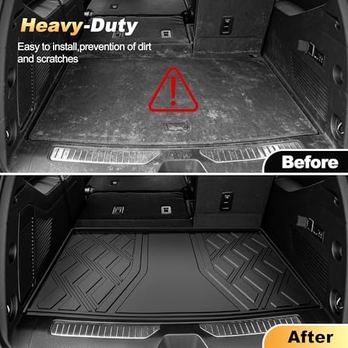 AOMSAZTO Cargo Liner for Chevy Suburban/GMC Yukon XL 2021-2026 - Custom Fit All Weather Trunk Mat TPE Cargo Mat Trunk Liner - size: Suburban 2021-2026