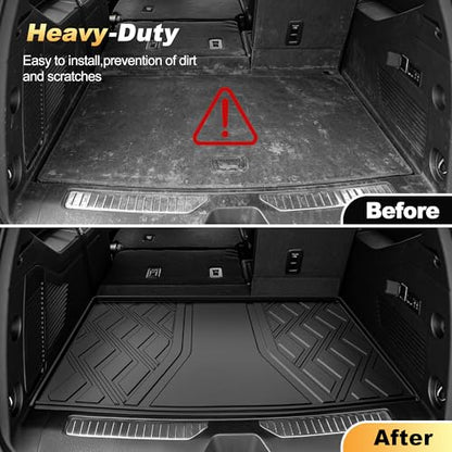 AOMSAZTO Cargo Liner for Chevy Suburban/GMC Yukon XL 2021-2026 - Custom Fit All Weather Trunk Mat TPE Cargo Mat Trunk Liner - size: Suburban 2021-2026