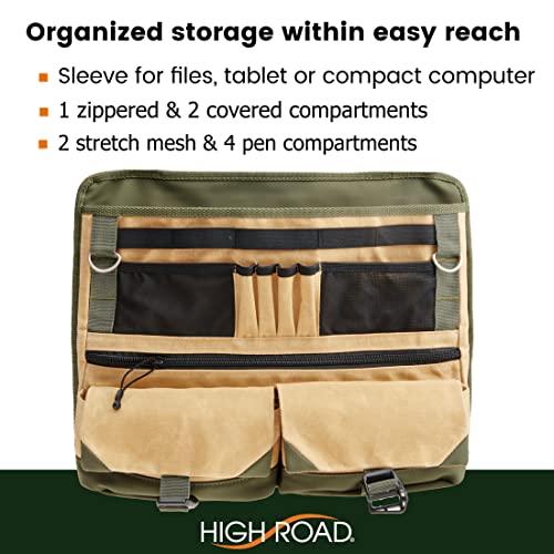 High Road Front Seat Organizer with Laptop Sleeve, Filing, Electronic and Work Supply Compartments, 12 pocket Car Office Passenger Seat Organizer - size: 12-pocket