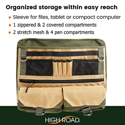 High Road Front Seat Organizer with Laptop Sleeve, Filing, Electronic and Work Supply Compartments, 12 pocket Car Office Passenger Seat Organizer - size: 12-pocket