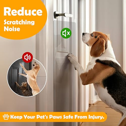 Dog Door Scratch Protector 2-Pack 24x12 — 1/8" Thick Clear PVC Guard for Large Dogs, Paint-Safe 3M Adhesive, Noise-Reducing Heavy Duty Shield for Sliding Glass French Doors Walls & Furniture
