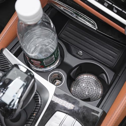 Bling Car Cup Holder Coaster, 2PCS 2.75 Inch Crystal Rhinestone Anti Slip Vehicle Drink Cup Mat for Women Girls, Auto Interior Embedded in Ornaments. Universal Fit (Golden Diamond) - color: Golden Diamond