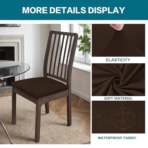 KRFOONN Waterproof Seat Covers for Dining Room Chairs Set of 4 with Bench Cover Washable Dining Chair Covers Removable Kitchen Chair Cushion Slipcovers Protector, A2 - color: Color A2
