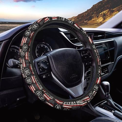 AFPANQZ American Flag 250th Auto Steering Wheel Covers Comfort Anti-Slip Safety Stretch-on 14-15 inch, 4th of July Easy Fix Machine Washable Steering Wheel Protection - color: American Flag 250th