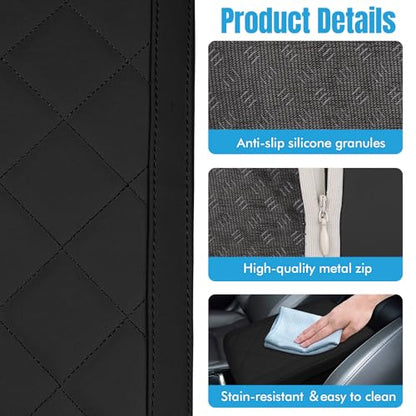 Hovom Car Center Console Armrest Pillow, 12.6"×7.87"×1.97" Leather Arm Rest Cover for Cars, Soft Comfortable Auto Armrest Cushion Pad, Vehicle Middle Console Cover, Car Accessories (Black) - color: Black