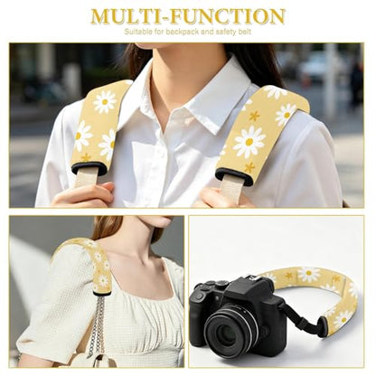 2 Pcs Seat Belt Cover for Women Adults, Daisy Car Seat Strap Pads for Children, Soft Car Seats Belt Cushion Pads for Kids Girls and Boys - color: Daisy